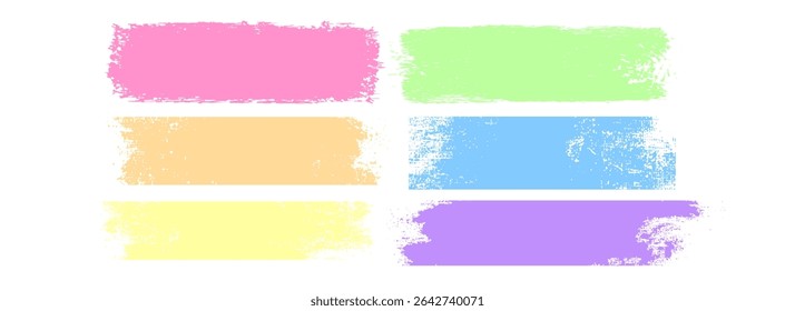 LGBT pride brush strokes. Rainbow flag vector hand drawn grunge LGBTQ background. Love symbol design elements. Celebrate Pride Month label, poster, card template. Pastel watercolor paint brushstrokes