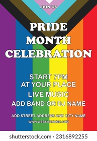 LGBT Pride celebration party poster flyer social media post design