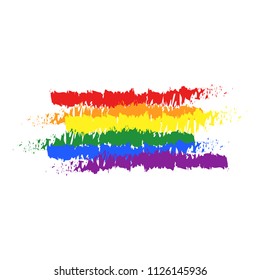 LGBT pride color flag brush. Rainbow color. LGBT flag against homosexual.
