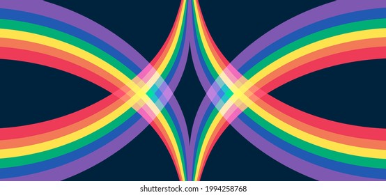 LGBT Pride Day HD background. Vector illustration of colorful pride day with abstract wave shape rainbow. Editable 