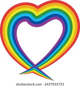 LGBT Pride Day Heart Shaped Flag