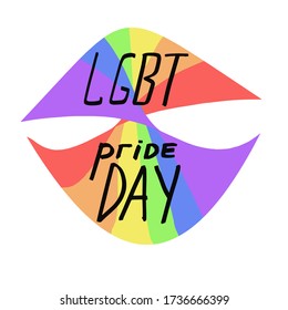 LGBT pride day. Vector illustration on white background. Pride month. LGBTQ tolerance day card. Doodle design elements for wallpaper, fabric, wrapping, apparel.For cards, posters, decor, t shirt .