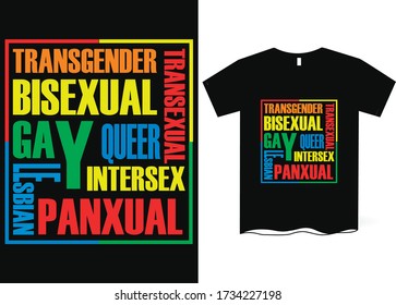 LGBT- Pride day vector typography t shirts