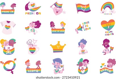 Lgbt Orgulho E Ilustrações De Igualdade. Pictograma moderno perfeito em traçado editável.