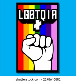 Lgbt Pride Fists Rainbow Logo Sticker Stock Vector (Royalty Free ...