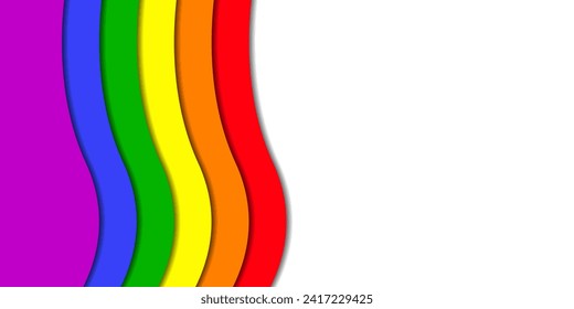 LGBT Pride Flag Background with Copyspace in Paper Cut Style