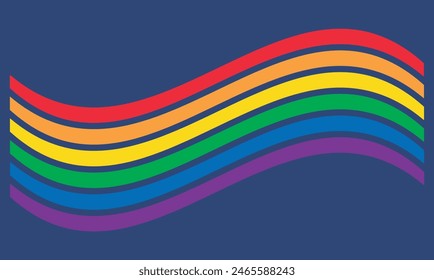 LGBT pride flag background on dark blue background.