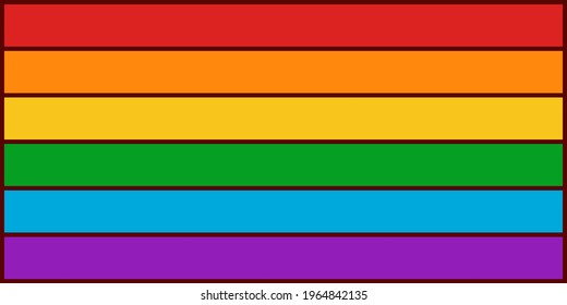 Fondo de la bandera del orgullo LGBT.  La bandera del orgullo arcoiris incluye bandera de lesbianas, gays, bisexuales y transgénero de la organización LGBT. Ilustración vectorial de orgullo horizontal