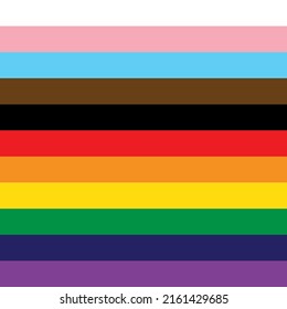 LGBT Pride Flag Background. Trans Inclusive LGBTQ+ Gay Pride Rainbow Flag Vector Backdrop.