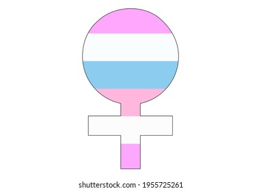 LGBT pride flag, Bigender PRIDE. Multicolored peace flag movement. Original colors symbol. In the form of the sign of Venus
