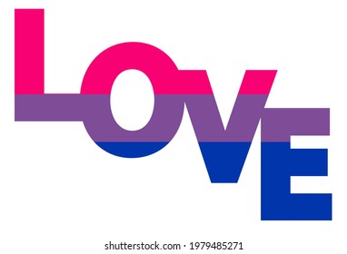 Bandera del orgullo LGBT, ORGULLO bisexual. Movimiento de bandera de la paz multicolor. Símbolo de color original. En la forma de la palabra amor