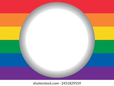 LGBT+ pride flag with empty white hole.