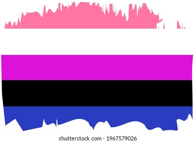 LGBT pride flag, Genderfluid PRIDE. Multicolored peace flag movement. Original colors symbol.