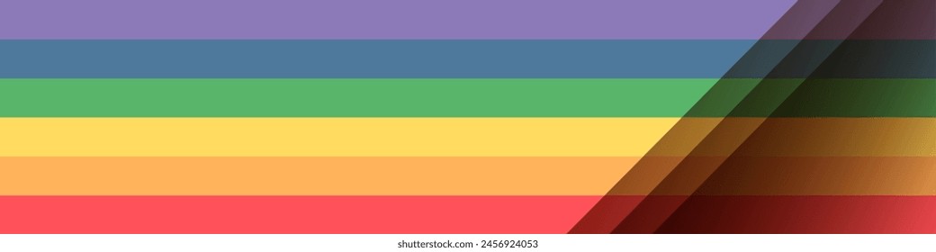 LGBT pride flag horizontal wide banner background. Rainbow pride flag include of Lesbian, gay, bisexual, and transgender flag of LGBT organization. Horizontal pride rainbow vector illustration
