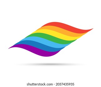 LGBT pride flag icon. Rainbow pride flag banner. Lesbian, gay, bisexual and transgender symbol. Stop homophobia, pride day and LGBT rights rainbow banner. Love equity and diversity culture. Vector