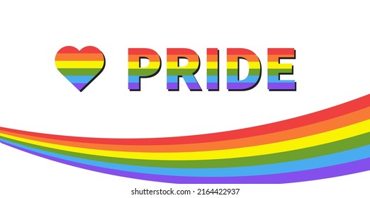 Movimiento de la bandera del orgullo LGBT sobre fondo blanco. Mes del orgullo en junio. Ilustración del vector