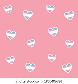 LGBT pride flag on hearts pattern