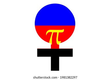 LGBT pride flag, Polyamory PRIDE. Multicolored peace flag movement. Original colors symbol. In the form of the sign of Venus