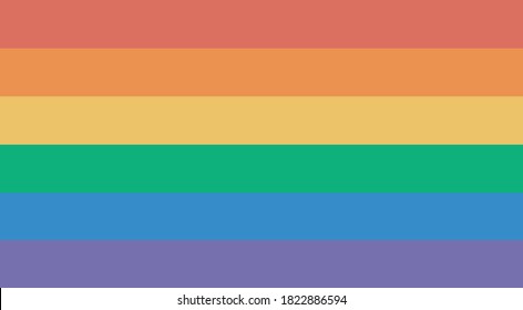 LGBT pride flag, rainbow flag background. Multicolored peace flag movement. Original colors symbol. Horizontal stripes icon. Graphic design modeling. Editable template for web, print