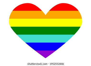 Bandera del orgullo LGBT, fondo de la bandera arcoiris. Movimiento de bandera de la paz multicolor. Símbolo de color original. En forma de corazón