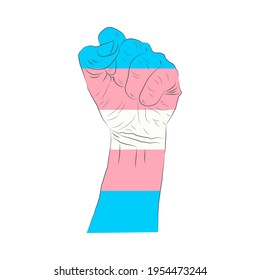 LGBT pride flag, rainbow flag background. Multicolored peace flag movement. Original colors symbol. Hand clenched into a fist