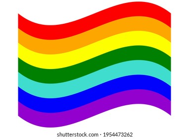 LGBT pride flag, rainbow flag background. Multicolored peace flag movement. Original colors symbol. Horizontal stripes icon.