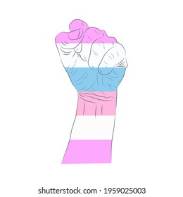 LGBT pride flag, rainbow flag background. Multicolored peace flag movement. Original colors symbol. Hand clenched into a fist