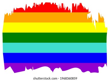 Bandera del orgullo LGBT, fondo de la bandera arcoiris. Movimiento de bandera de la paz multicolor. Símbolo de color original. Icono de franjas horizontales.