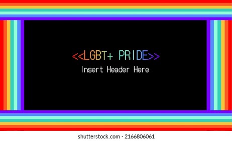 LGBT+ Pride Flag Rainbow Colored Frame Template