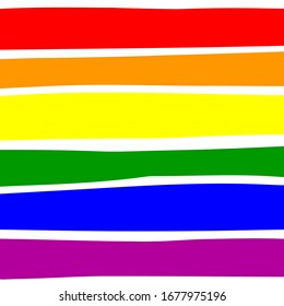 La bandera del orgullo LGBT o la bandera del orgullo arcoiris incluyen la bandera de la organización LGBT de lesbianas, gays, bisexuales y transgénero. Ilustración del vector
