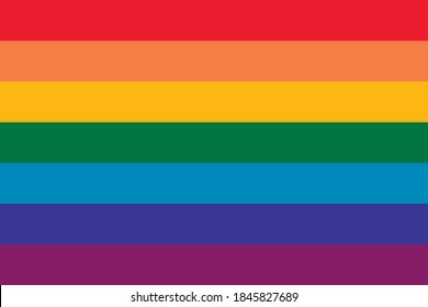 La bandera del orgullo LGBT o la bandera del orgullo arcoiris incluyen una bandera de lesbianas, gays, bisexuales y transgénero de la organización LGBT. Ilustración del vector