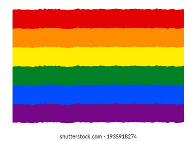 La bandera del orgullo LGBT o la bandera del orgullo arcoiris incluyen una bandera de lesbianas, gays, bisexuales y transgénero de la organización LGBT. Ilustración del vector