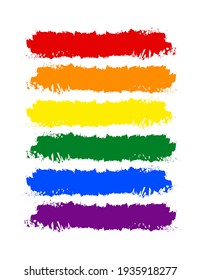 LGBT pride flag or Rainbow pride flag include of Lesbian, gay, bisexual, and transgender flag of LGBT organization. Vector illustration