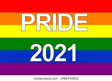 The LGBT pride flag or rainbow pride flag includes the flag of the lesbian, gay, bisexual, and transgender LGBT organization. Pride 2021. Vector illustration.