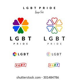 LGBT Pride Flag Rainbow Logo Set