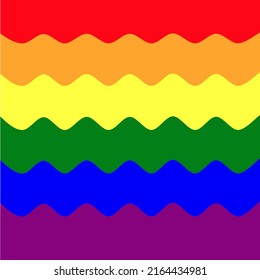 LGBT Pride flag. Rainbow wave background.