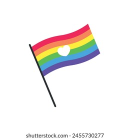 LGBT pride flag sticker. Vector illustration