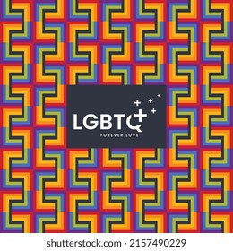 LGBT pride flag in vector format and Rainbow flag with word LGBTQ plus for poster, LGBTQ love symbol background design