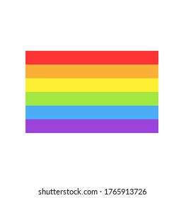 LGBT pride flag vector illustration isolated on white. Rainbow flag symbol.