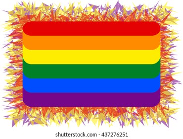 LGBT pride flag. Vector illustration of a stylized flag. Shaggy edge.