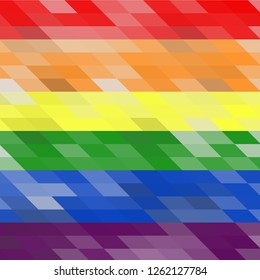 LGBT pride flag. Vector polygonal background. Rainbow flag