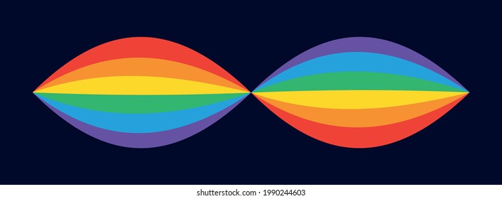LGBT Pride Flag Wave Background. LGBTQ Gay Pride Rainbow Flag  Equality, respect. Illustration Isolated on Dark Background. Pattern, Vector Banner Template for Pride Month
