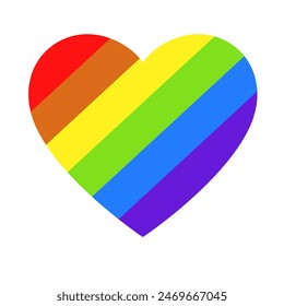 LGBT Pride Heart. Rainbow Flag Love Symbol