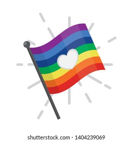 LGBT pride heart. Vector illustration of the heart with the gay pride rainbow flag.