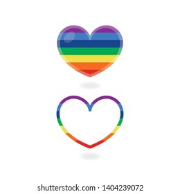 LGBT pride heart. Vector illustration of the heart with the gay pride rainbow