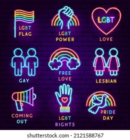 LGBT Pride Label Set. Vector Illustration of Love Promotion.