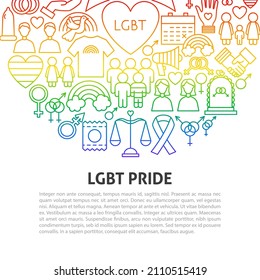 LGBT Pride Line Concept. Vector Illustration of Outline Design.