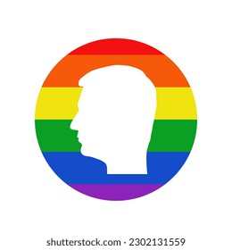 Símbolo del logotipo del orgullo LGBT Símbolo de la cara masculina