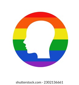 Símbolo del logotipo del orgullo LGBT Símbolo de la cara femenina