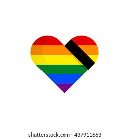 LGBT pride memory flag with black stripe